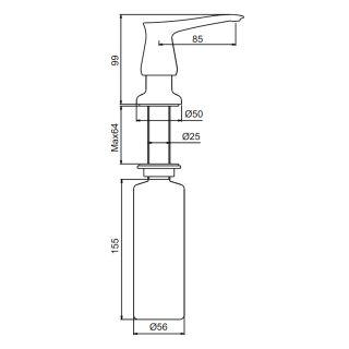 Дозатор для кухонной мойки Gappo G405 300 мл хром